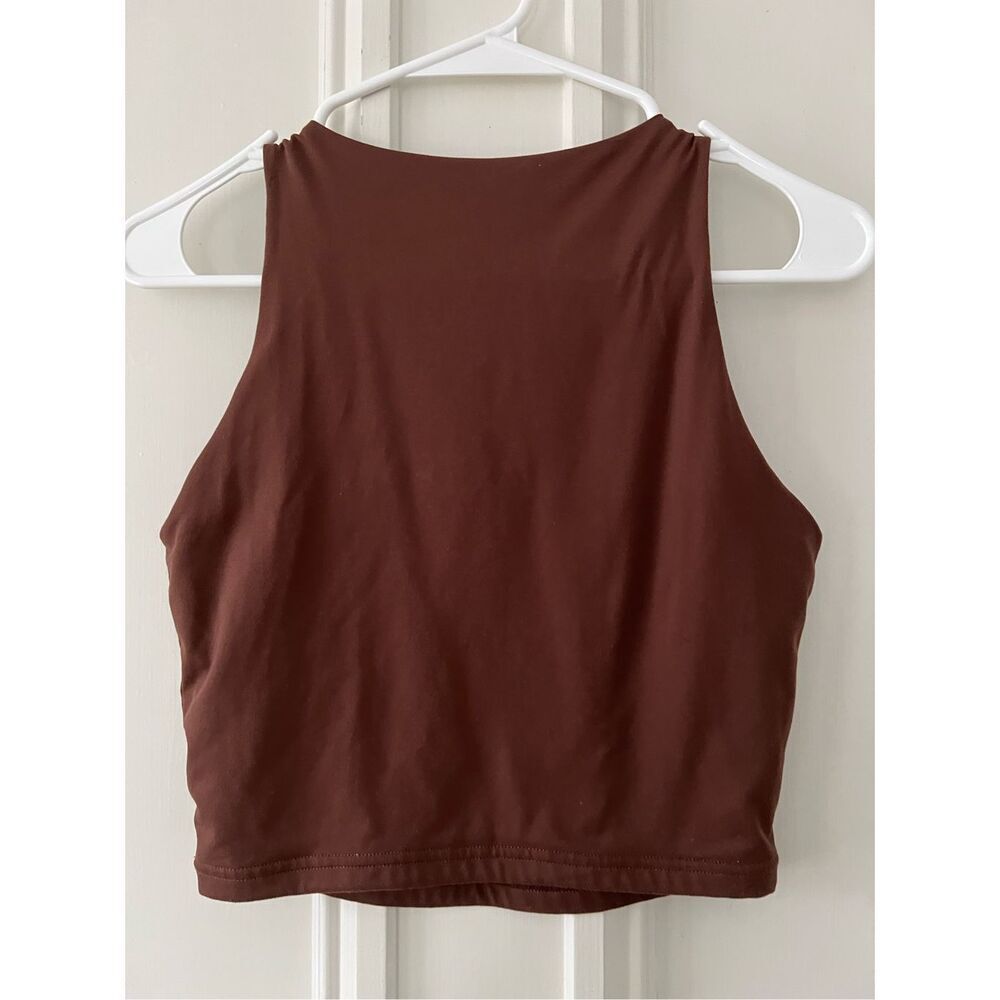 Reoria brown high neck cropped tank S - Picture 2 of 4
